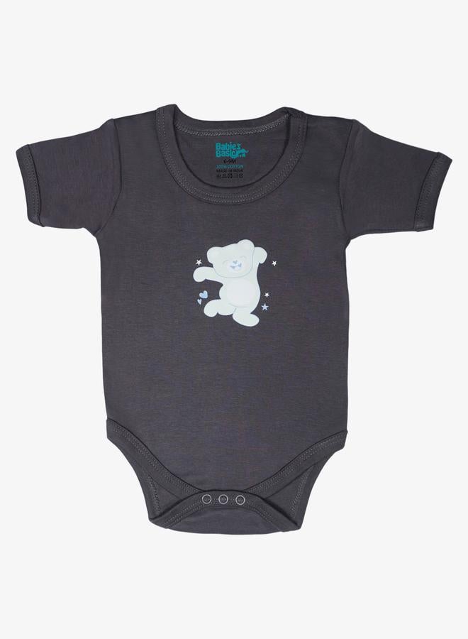 Babies Basic 5-Piece 100% Cotton Bib, Romper, Mittens, Cap and Sleepsuit Set - Image 3